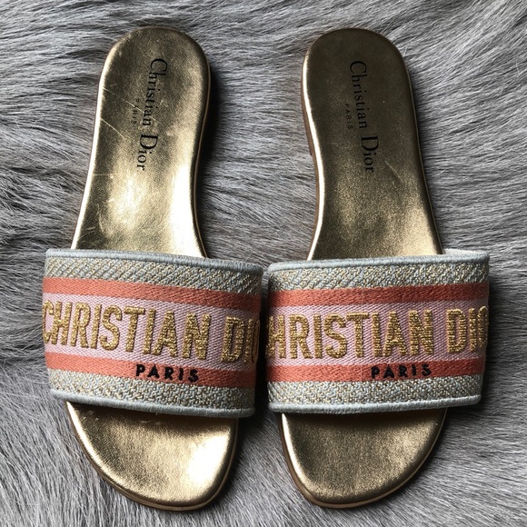 dior gold sandals
